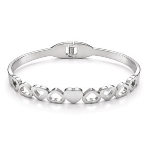 Bracelete 9 Corações vazados e liso