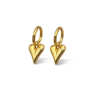 Brinco Argola banho dourado Coração Estilizado