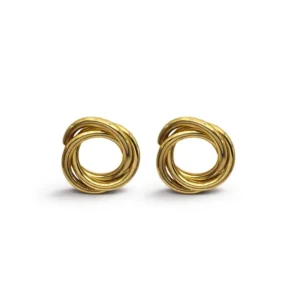 Brinco banho dourado - 3 elos entrelacados