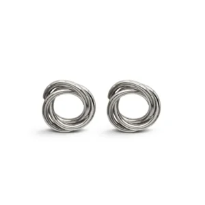Brinco de aço inox - 3 elos entrelaçados