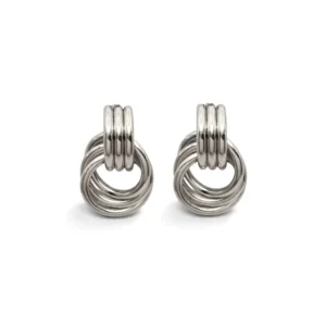 Brinco de aço inox - 3 elos entrelaçados