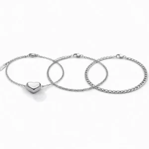 Kit Trio de Pulseiras Coração Robusto