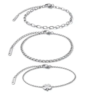 Kit Trio de Pulseiras Trevo da Sorte