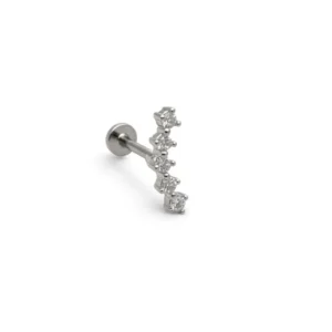 Piercing labret 5 pedras
